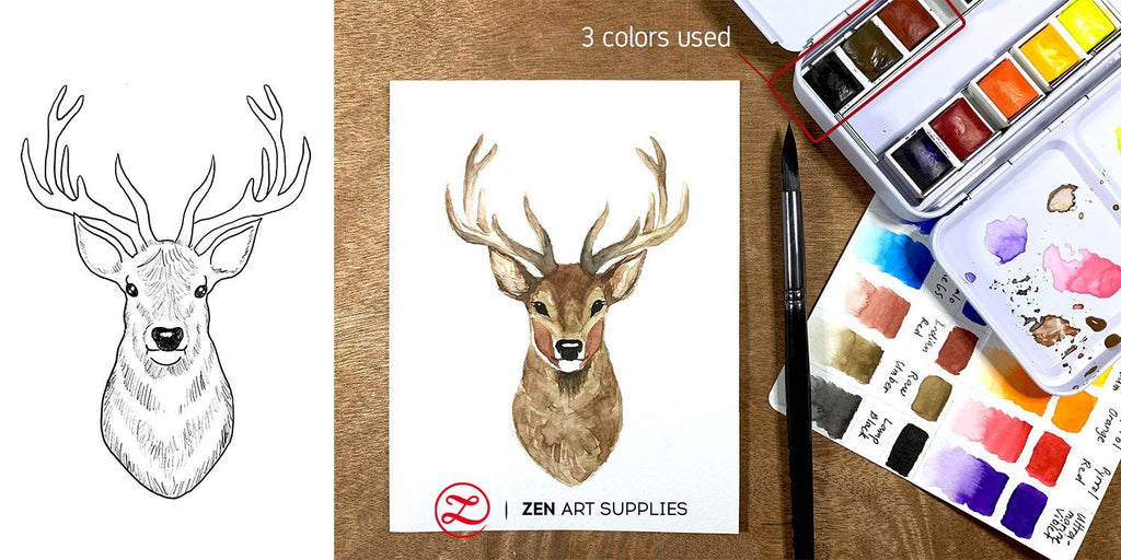 How to Draw a Reindeer Step by Step Tutorial