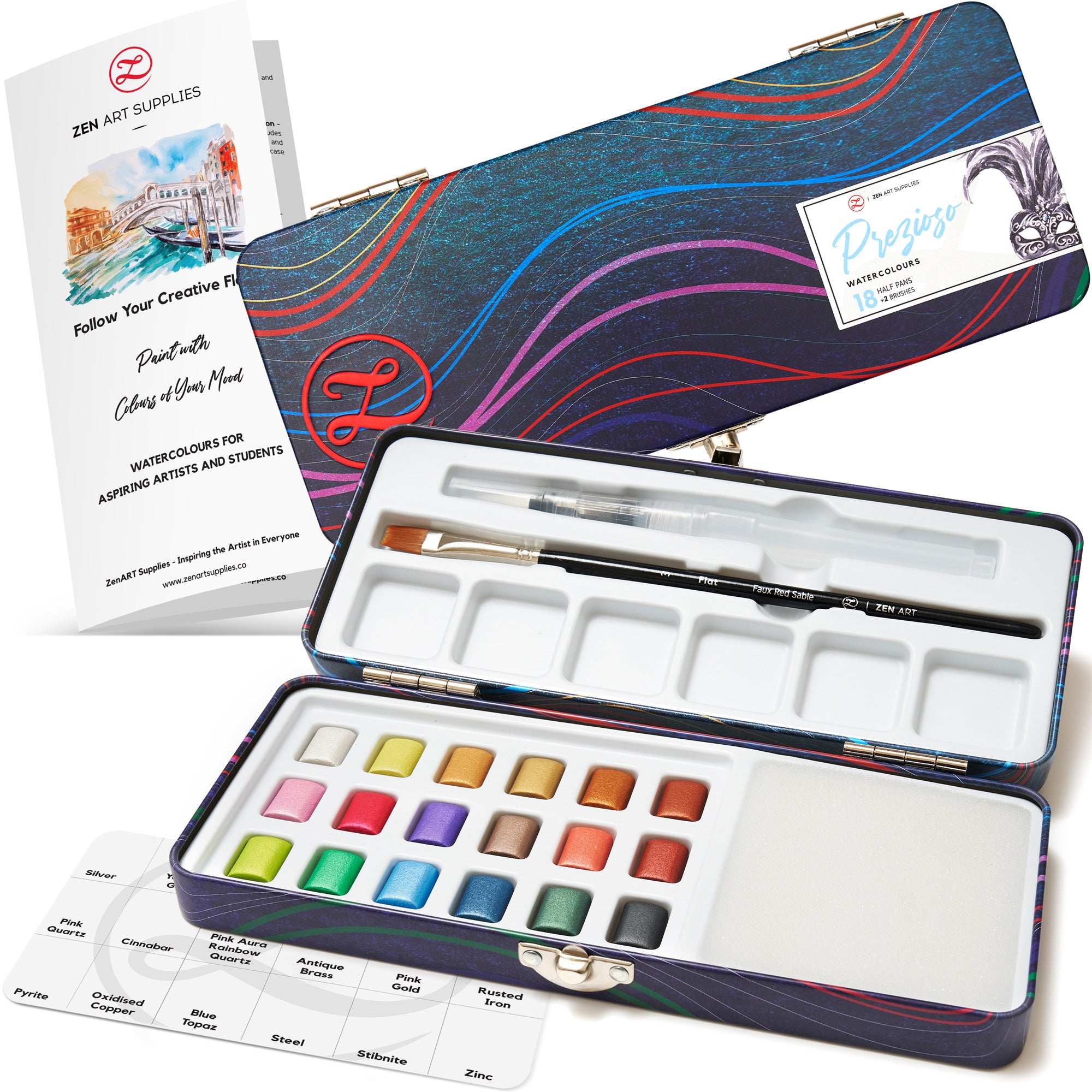 HIMI Metallic Parelmoer Aquarelverf set 12 kleuren penseel - Jewelry HIMI Metallic Parelmoer Aquarelverf set 12 kleuren penseel - Jewelry