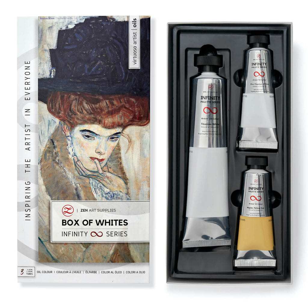 3 Tubes Box of Whites Oil-Based Palette