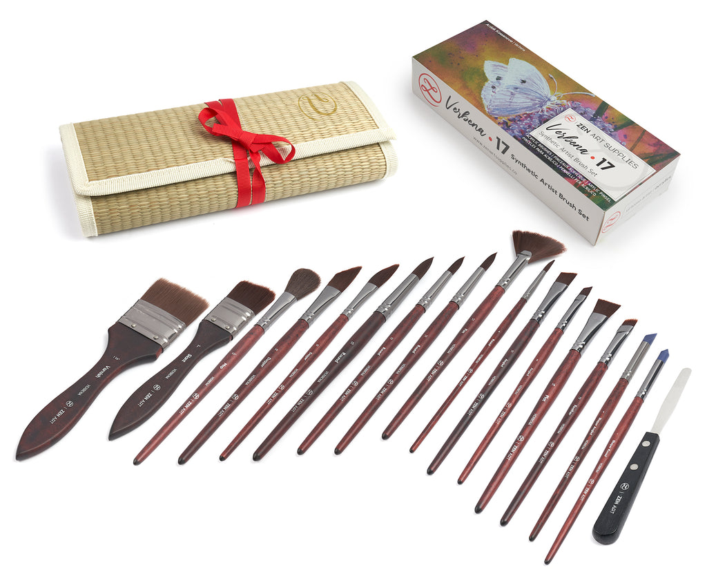 Brush Set for Acrylic and Watercolor 17-pc