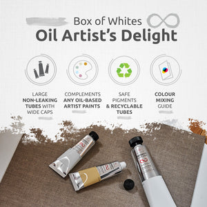 3 Tubes Box of Whites Oil-Based Palette