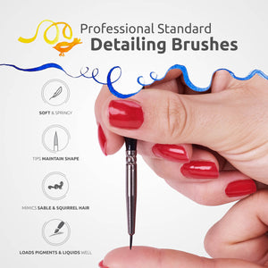 12-pc Synthetic Fine Detail Paint Brush Set