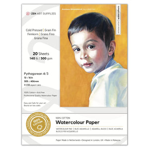 Watercolor Paper Pad 100% Cotton 12"x16"