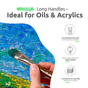 6-pc Filbert Brush Set for Acrylic & Oil