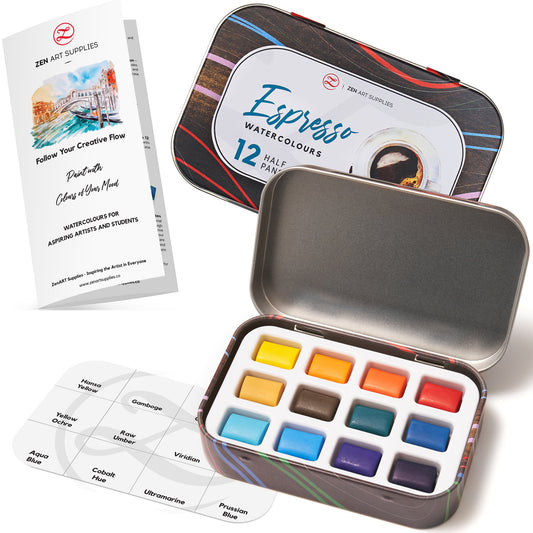 Pocket Watercolor Paint Set 12 Essential Colors