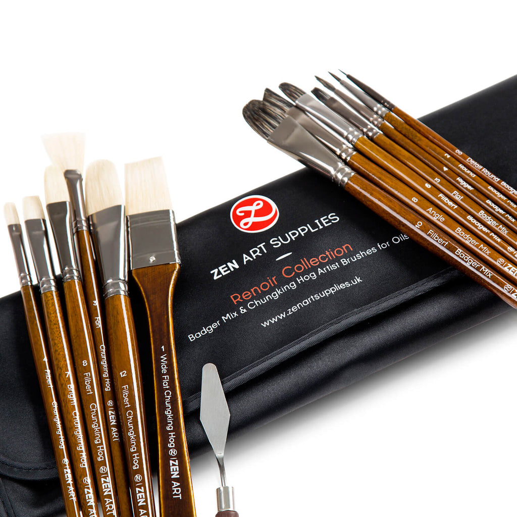 14-pc Brush Set ideal for Acrylic & Oil