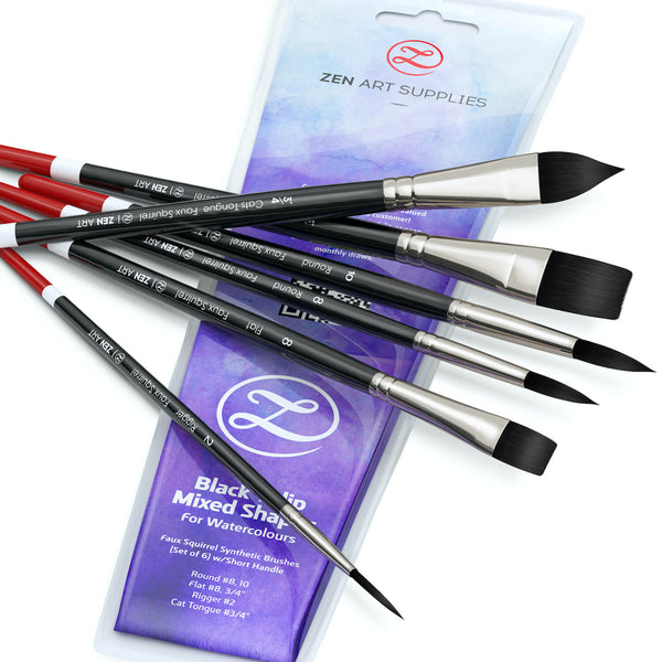 6 pcs Artist Tulip Watercolor Brush Set for Watercolors