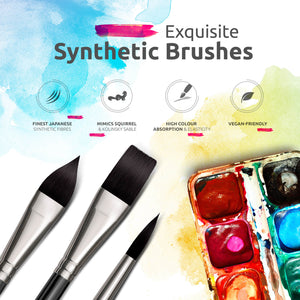 6-pc Vegan Brush Set for Acrylic & Water Media